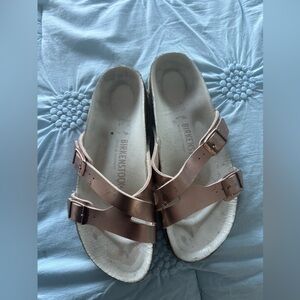 Rose gold birkenstocks